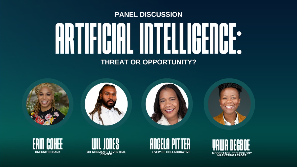 Mass Black Expo panel, Artificial Intelligence: Threat or Opportunity, featuring Angela Pitter